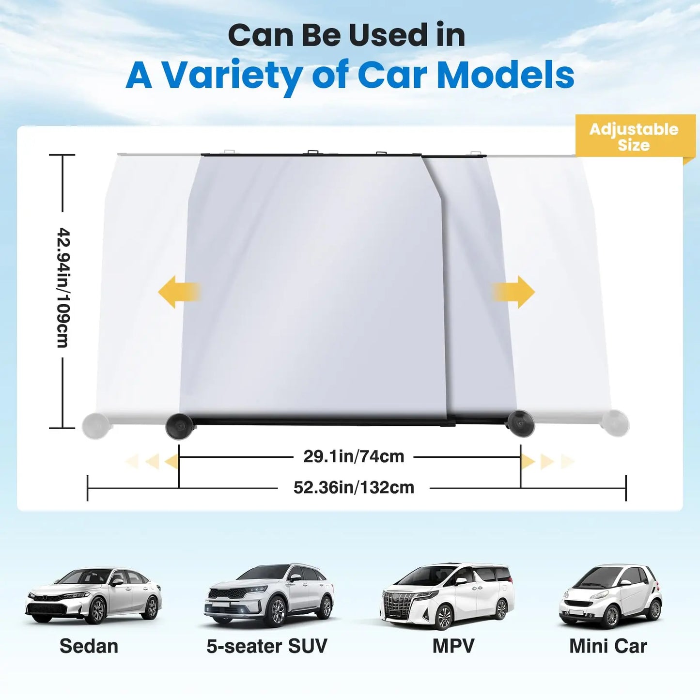 Portable Car Windshield Sunshade – Reflective UV & Heat Protection, Foldable & Quick Install, Universal Front Window Fit